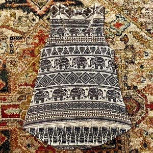 Knit bohemian elephant tank top with high-low bottom